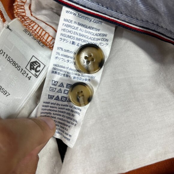 Tommy Hilfiger Pants Mens D7 Brown 36x34 The Flex Chino Cotton Flat Front Casual - Picture 13 of 14